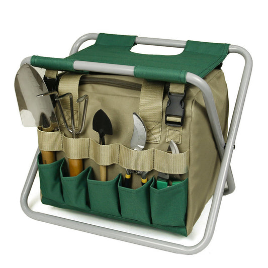 Gardening Stool with Tote Bag Chair Garden Tools Set Organizer