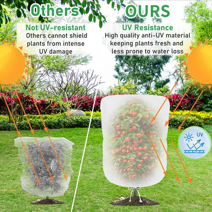 Plant Protection Bag Garden Netting Cover with Zipper Drawstring Garden Insect Netting Transparent Bird Plant Barrier Screen
