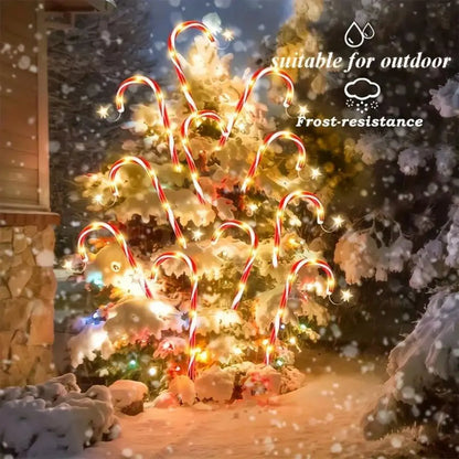 Solar Powered Garden Cane Lights, 8-Function Waterproof Decorative Lights, Christmas Candy Garden Lights